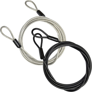 100CM/3.3ft 3mm Outdoor Travel Security Cable Lock,Braided Steel Coated Safety Cable Luggage Lock,Safety Cable Wire Rope Double Loop Lightweight GOMRQING (2 Pack)