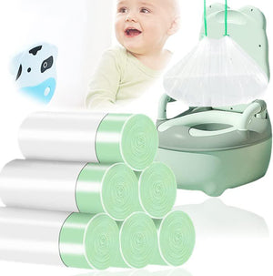 100 Pack Potty Chair Liners With Drawstring,Training Toilet Seat Potty Bags,Disposable Cleaning Bag For Kids Toddler Adults Pet Outdoors(44 X 24 Cm)