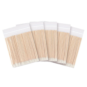 CHEFBEE 500 Count Microblading Cotton Swab, Cotton Swabs Pointed Tip, Wood Cotton Stick, Cotton Tipped Makeup Cosmetic Applicator Sticks, Tattoo Permanent Supplies