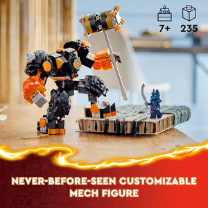 LEGO NINJAGO Cole S Elemental Earth Mech Mini Ninja Toy, Customizable Action Figure Adventure Toy With Cole And Wolf Warrior Minifigures, Ninja Gift For Boys, Girls And Kids Ages 7 And Up, 71806